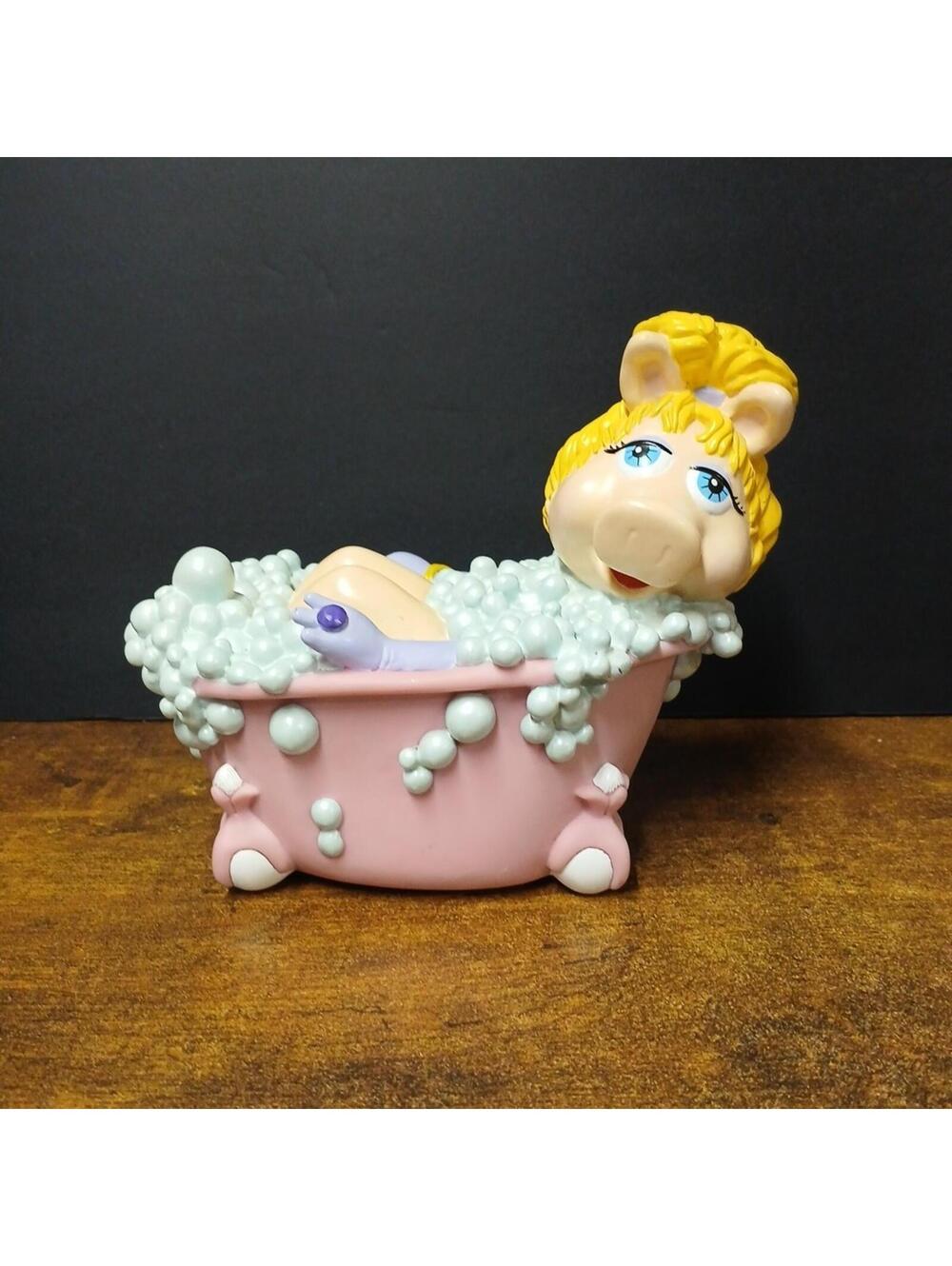 Miss Piggy In Bubble Bath Vinyl Piggy Bank Jim Henson Muppets Applause Vintage